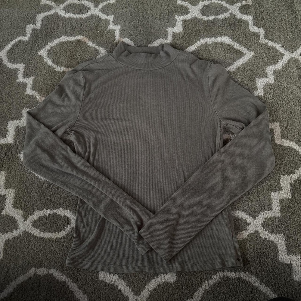 Pink Rose Gray Cowl Neck Sweater